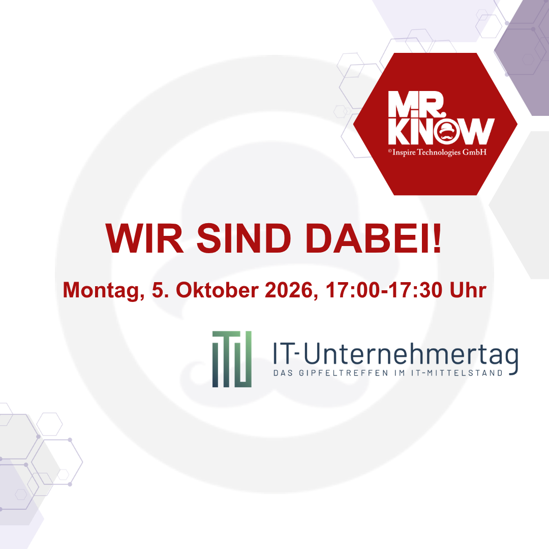 MR.KNOW at the IT-Unternehmertag 2026 – breakout session on Monday, 5 October 2026, 17:00–17:30