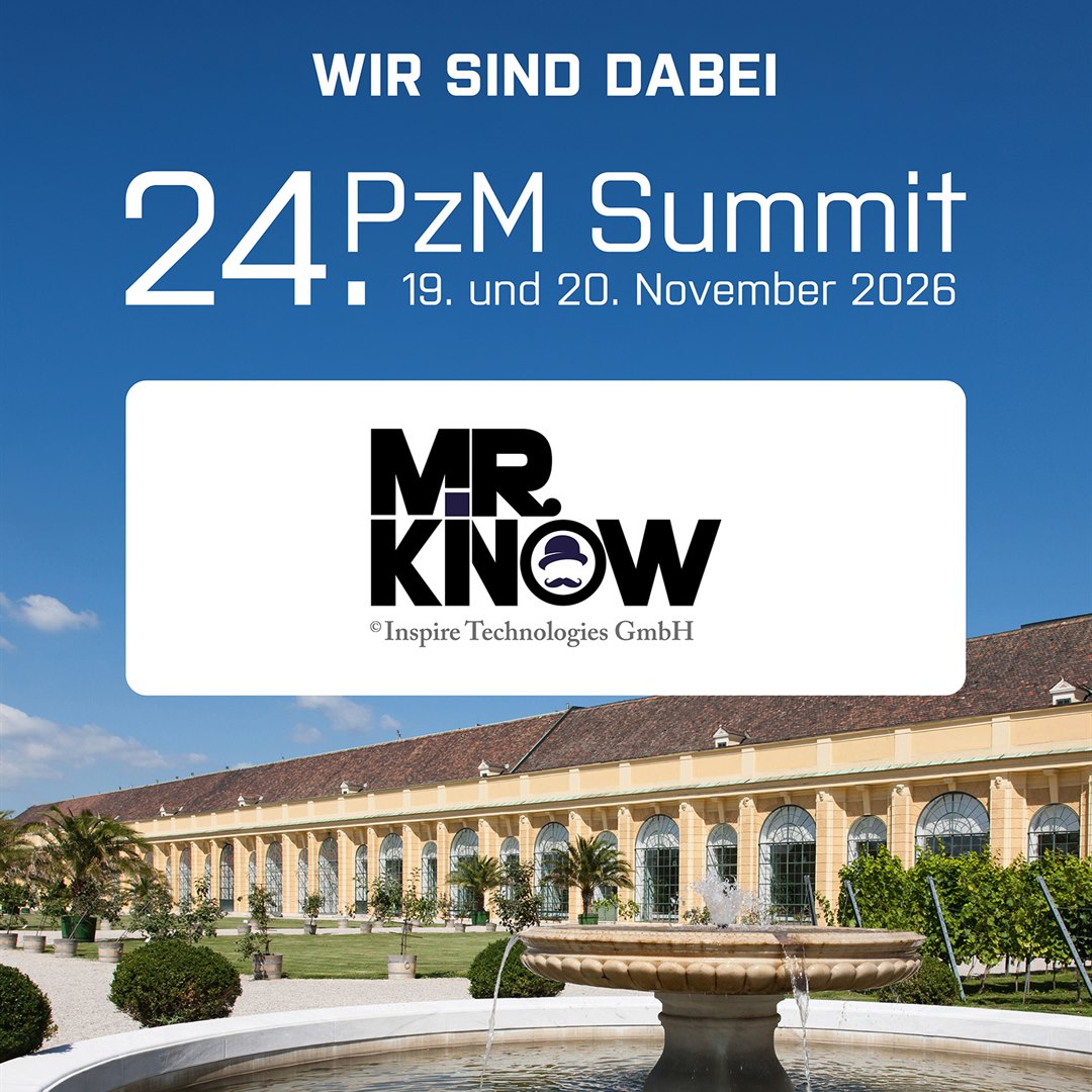 MR.KNOW auf dem 24. PzM Summit am 19. und 20. November 2026 in der Orangerie Schönbrunn in Wien